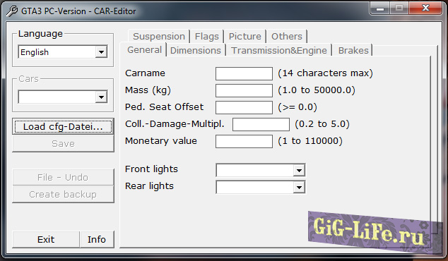 Автомобильный редактор / Car Editor v1.0