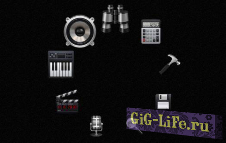 Круглое меню с плавным увеличением картинок