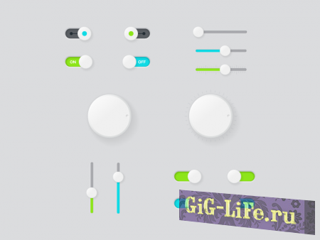 Векторный эскиз кнопок и шкал для пользовательского интерфейса