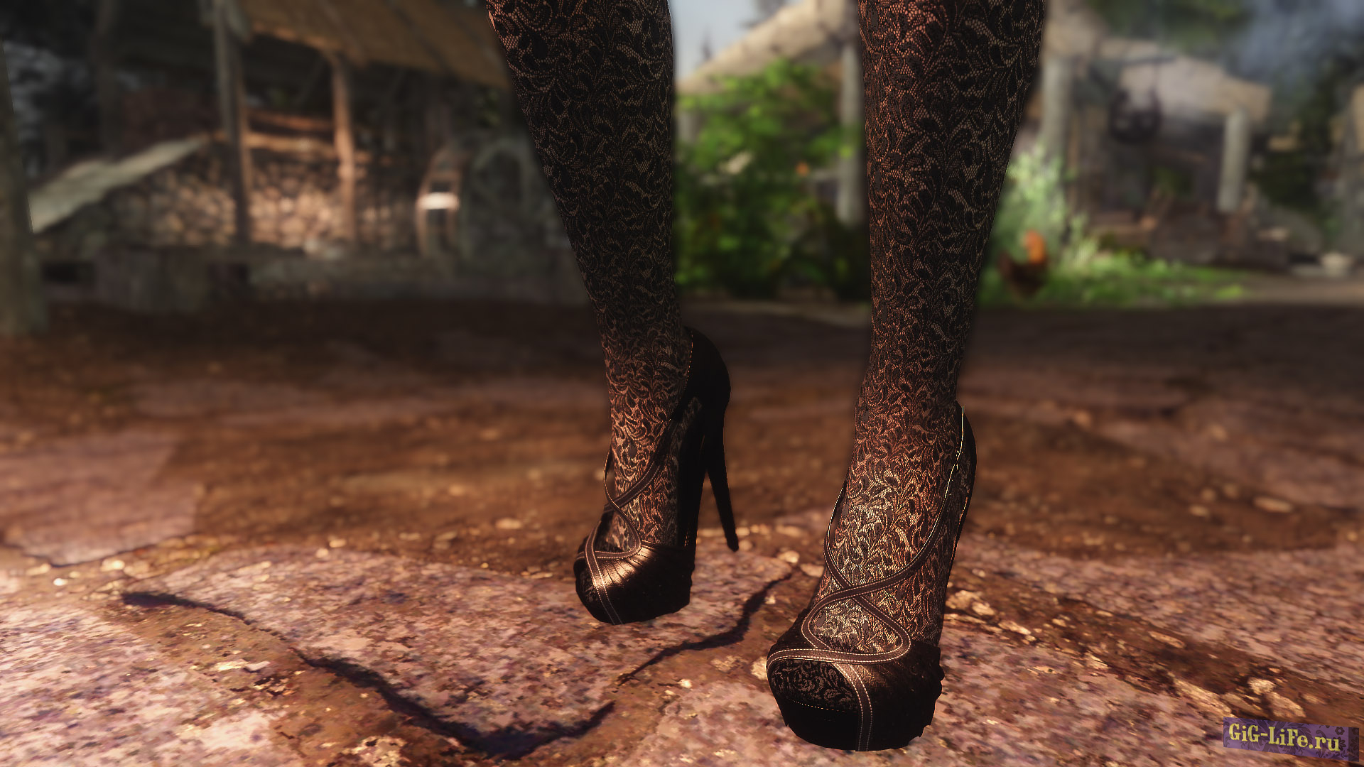 Skyrim — Черное вечернее платье UNP-HDT (Physics)