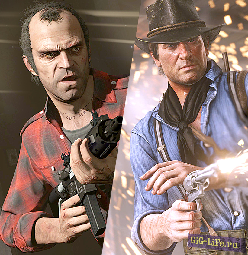 Сравнительная графика Red Dead Redemption 2 с GTA V на PC