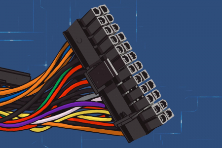 Стандартный 24-штырьковый коннектор для питания материнской платы, особое внимание обратите на съемную секцию, с помощью которой 24-pin можно легко превратить в 20-pin
