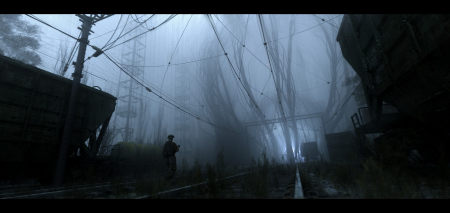 Синее свечение уже фигурировало в первом официальном трейлере S.T.A.L.K.E.R. 2. Отчетливо видно воздействие неизвестного аномального свечения на близлежащие деревья.