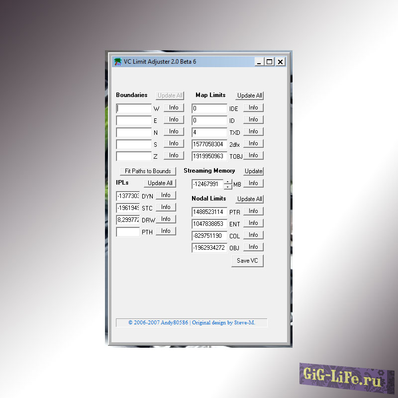 GTA:VC — Регулятор лимитов | Limit Adjuster
