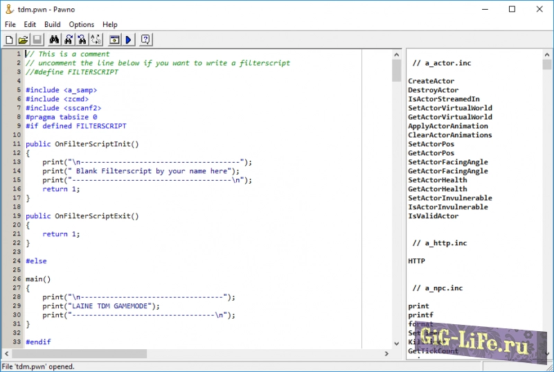 Функции Pawno