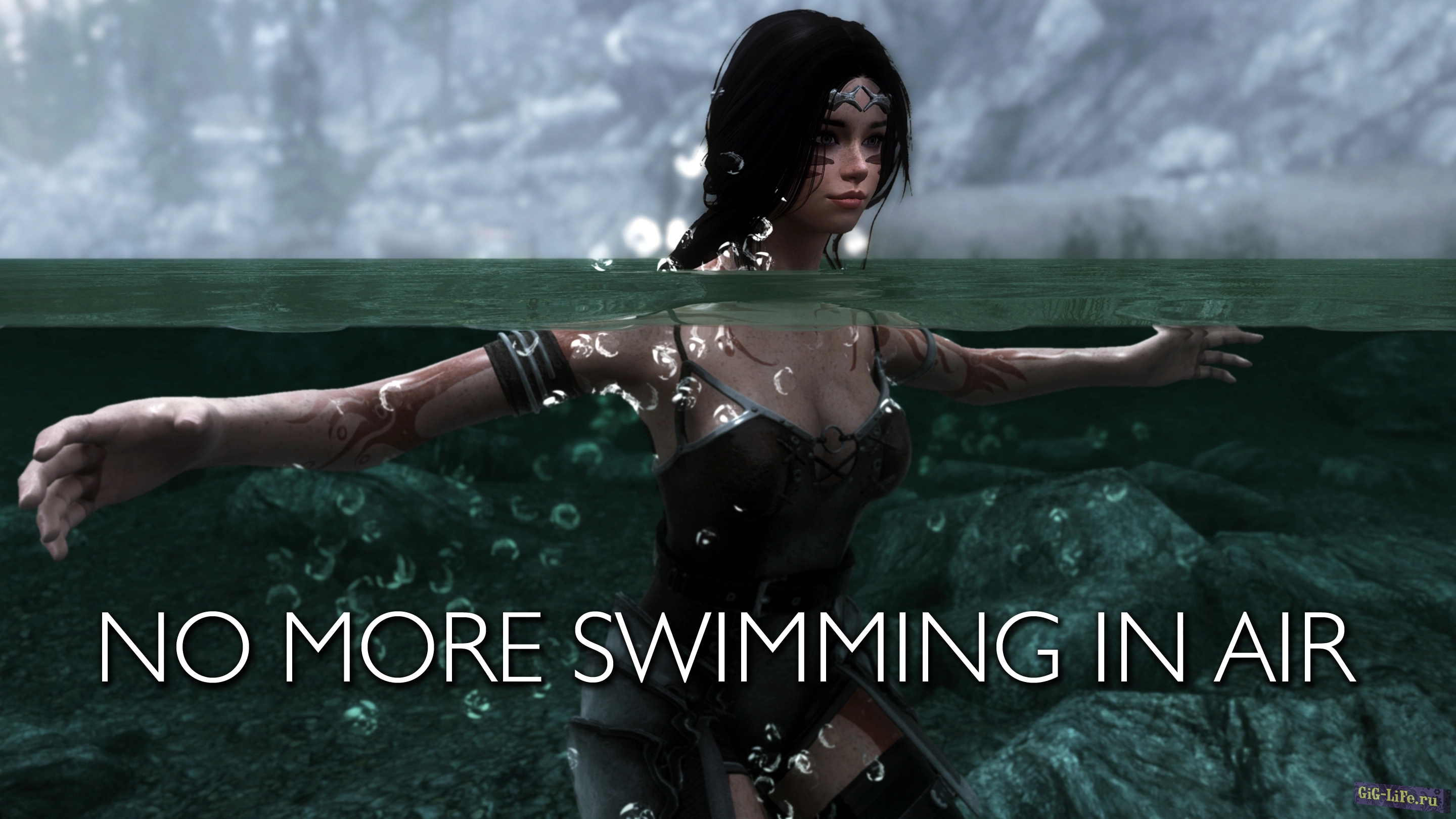 Skyrim — Исправление при плавание | No More Swimming In Air - Fixed Floating SwimIdle