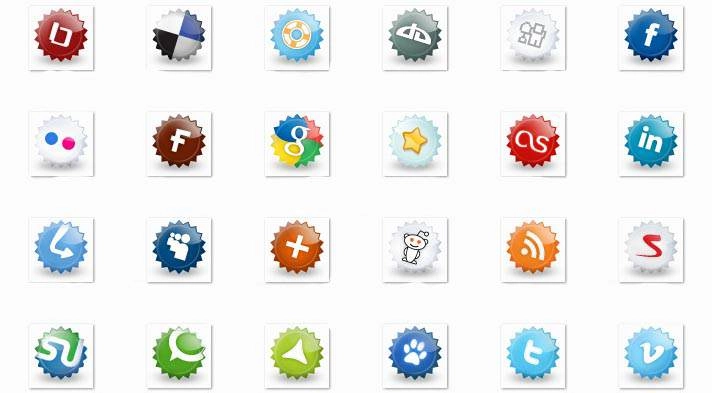 Социальные иконки в стиле шестеренки | Gear-style social icons