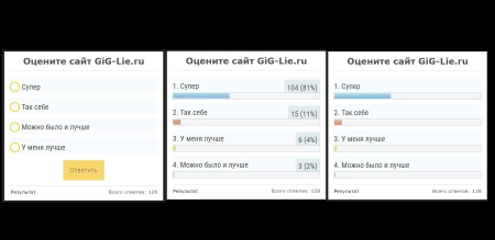 Вид опроса с цветными видами ответа | Survey type with color response views